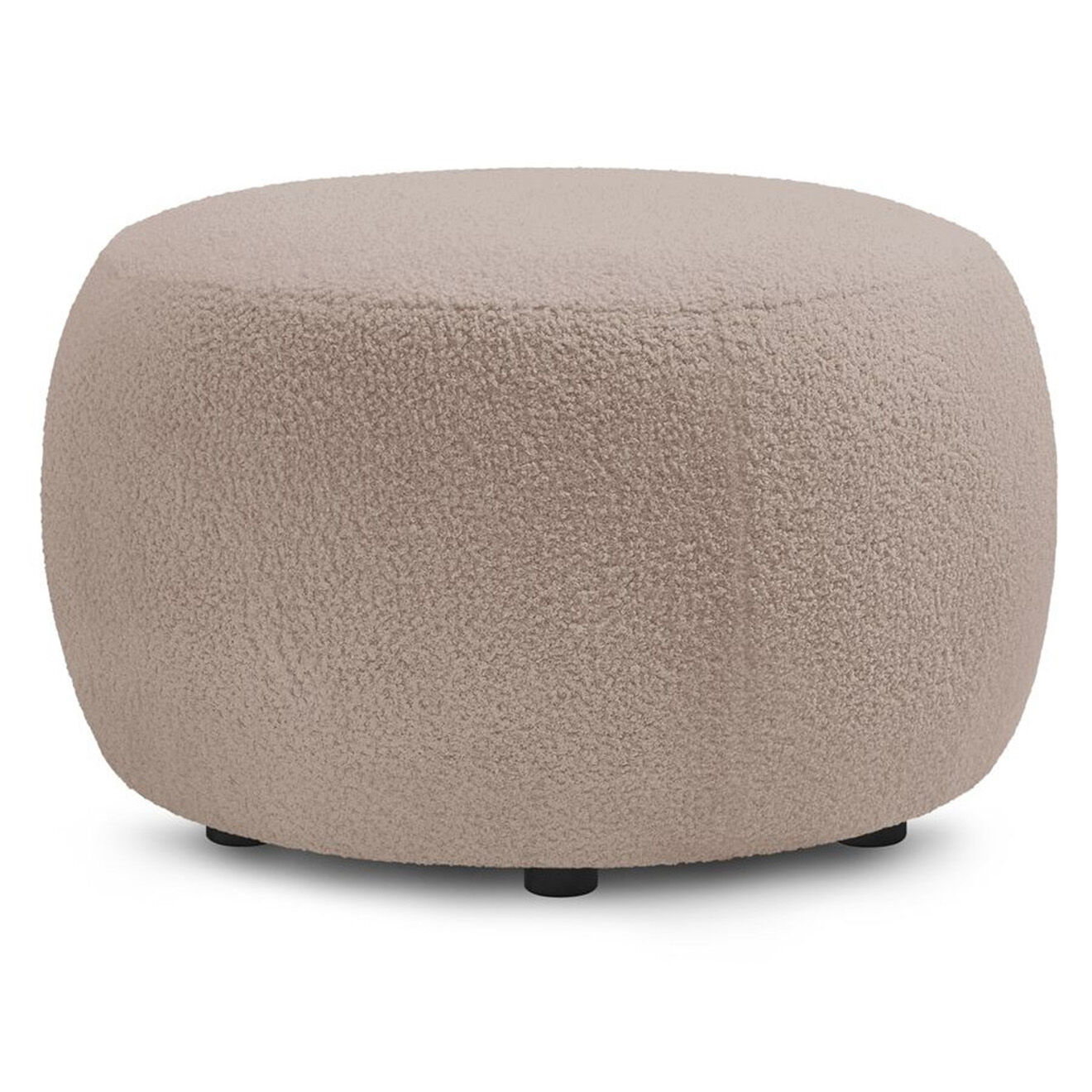 Bobochic Pouf velours bouclette rond Envy marron clair - D.69x44 cm