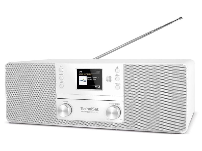 Technisat DAB  Radio DigitRadio 370 CD BT Weiss DAB /UKW-Stereoradio mit CD-Player und Bluetooth-Audiostreaming
