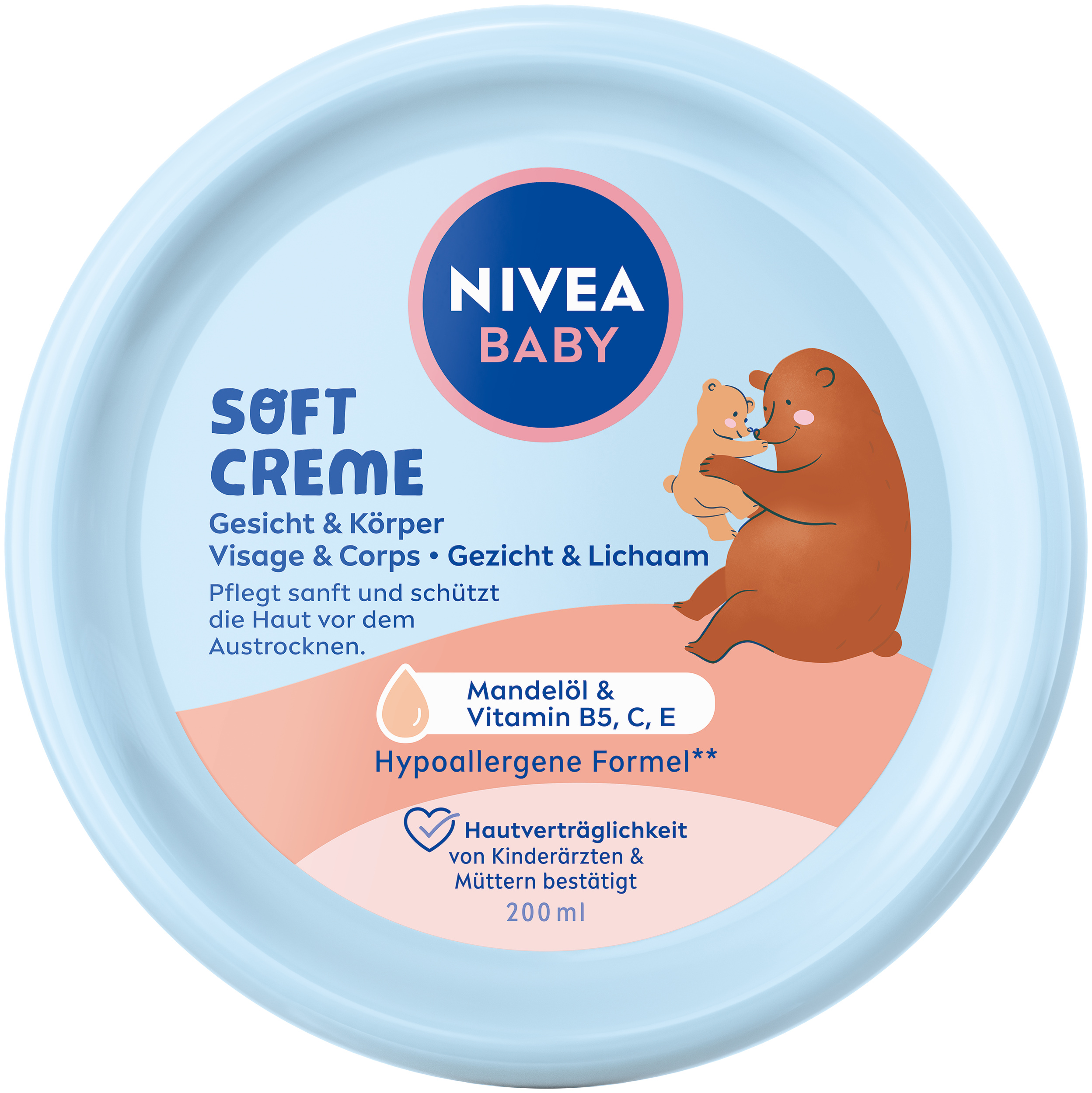 Nivea BABY Creme Gesicht & Körper Creme Soft Ds 200 ml
