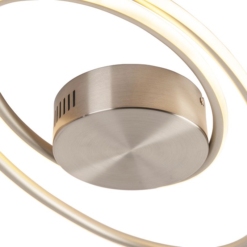 Design plafondlamp staal incl. LED 3 staps dimbaar  - Rowan