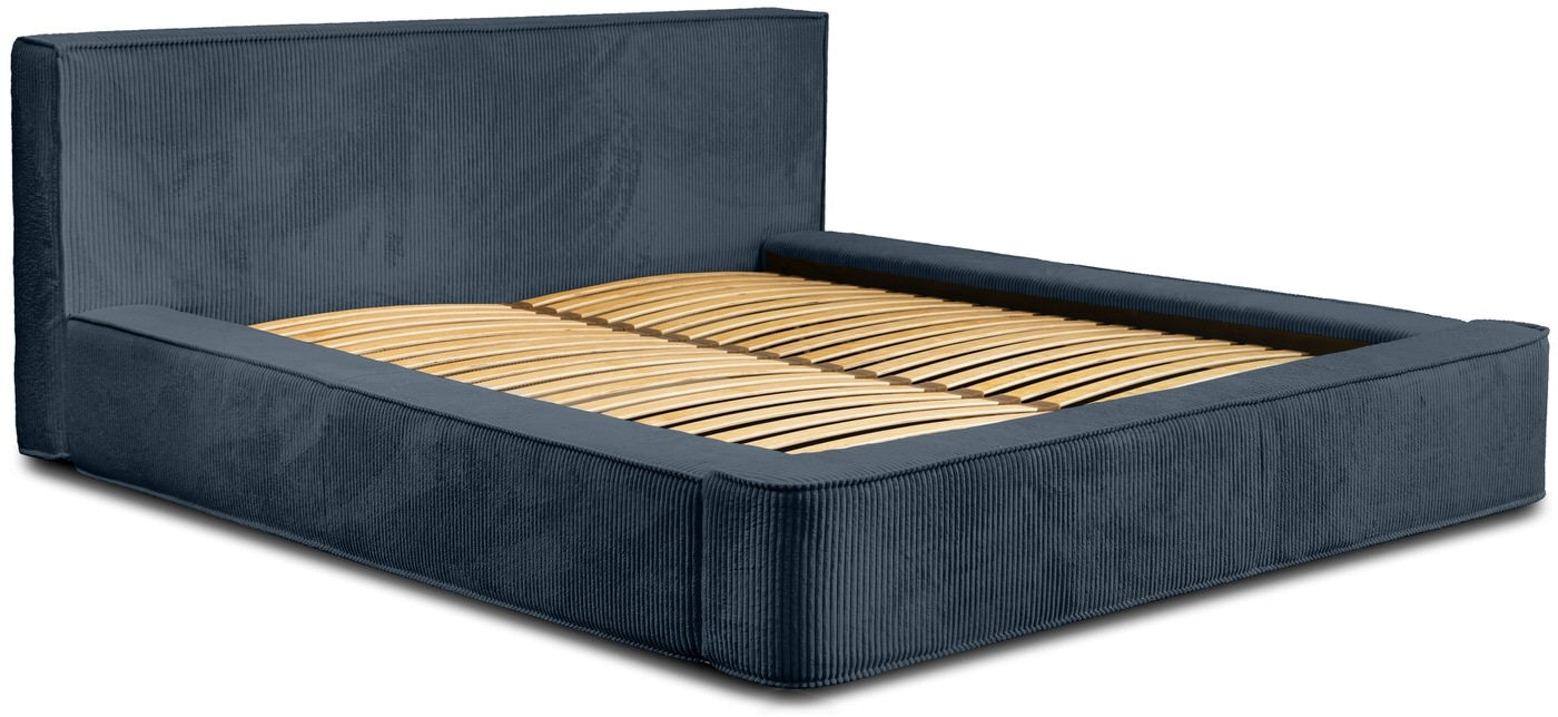 Trae Mobler Harmon 160x200 cm Gestoffeerd Bed Navy Blauw