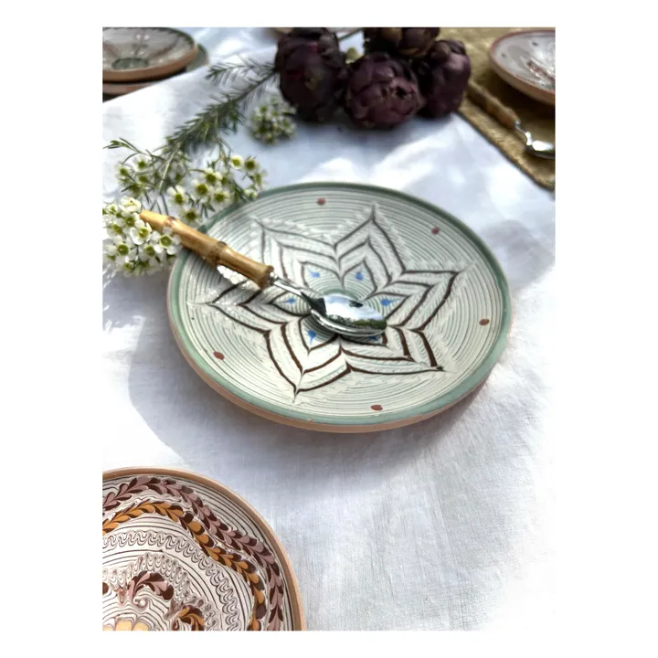 Les Petits Bohèmes Assiette en céramique fleurs | Terracotta