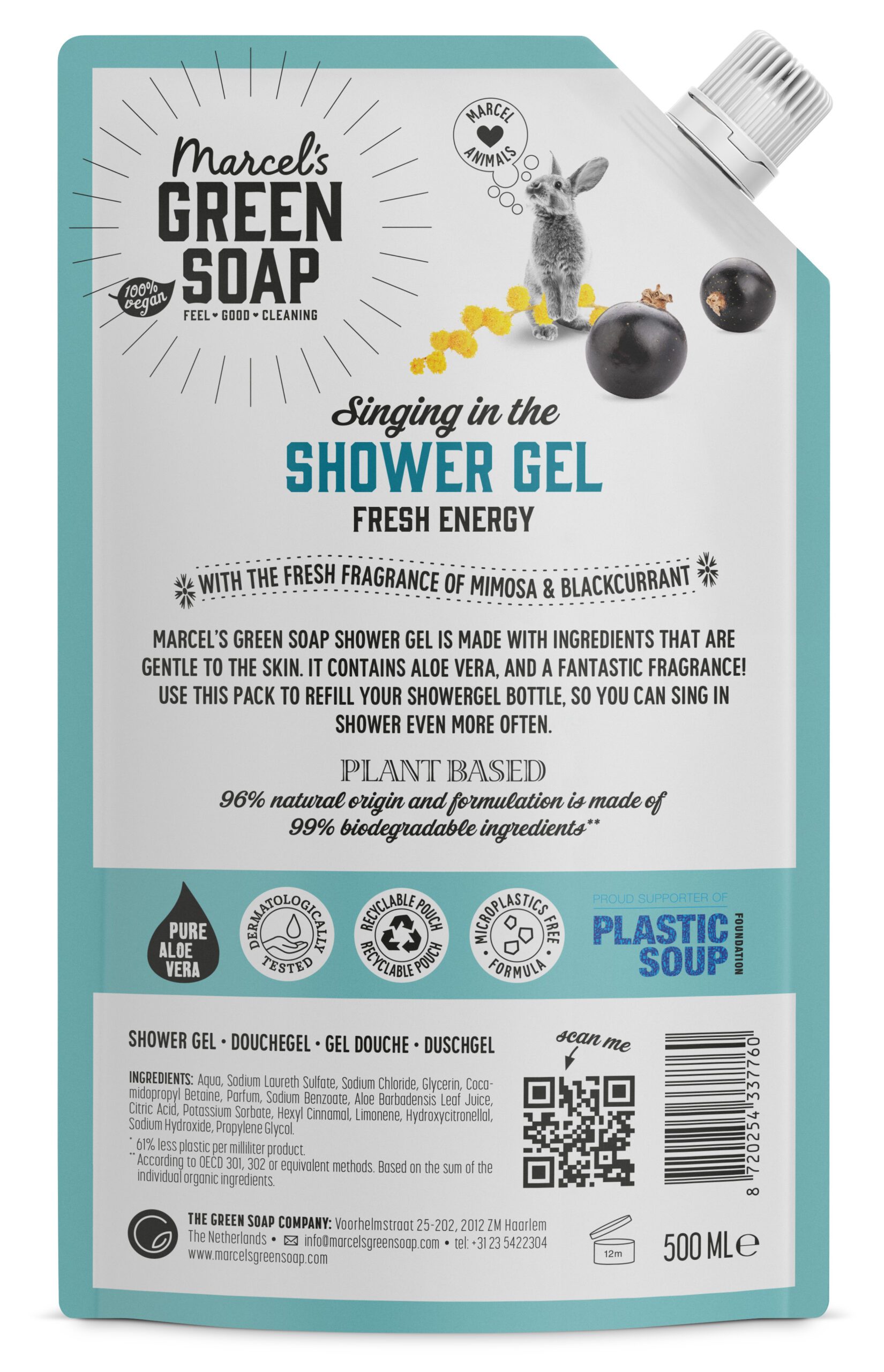 Marcel’s Green Soap Shower gel Mimosa & Zwarte Bes Navul (500 ml)