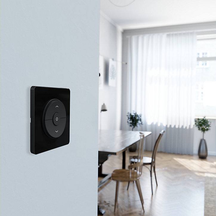 Plaque de finition simple Schneider Electric Odace Touch miroir liseré anthracite