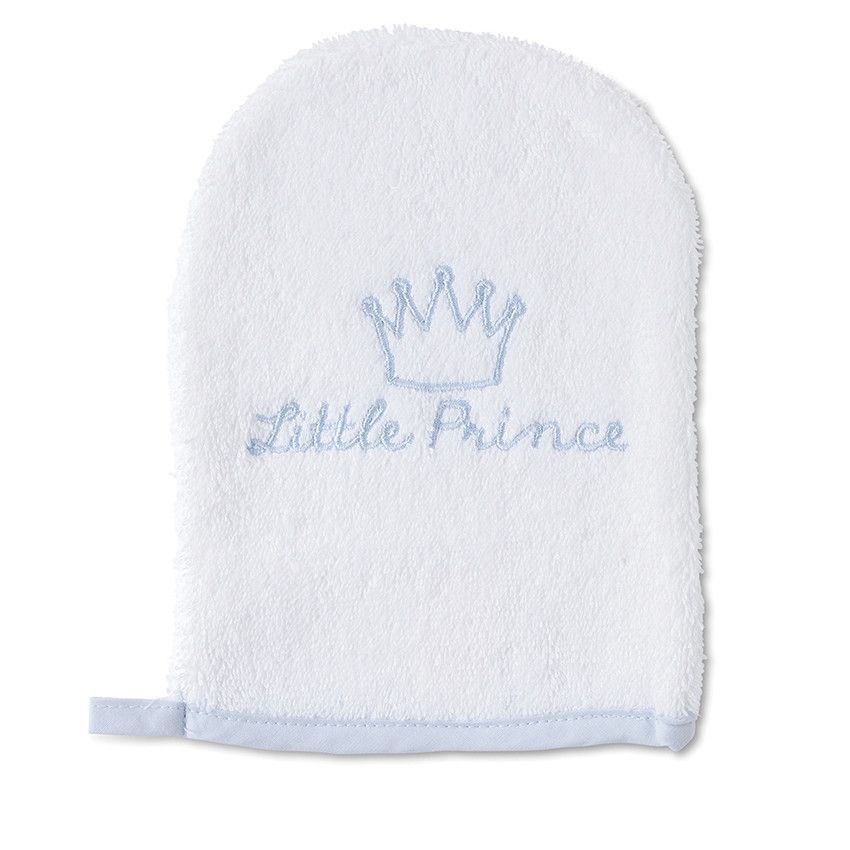 Set de bain cape/gant en coton éponge - Bleu clair