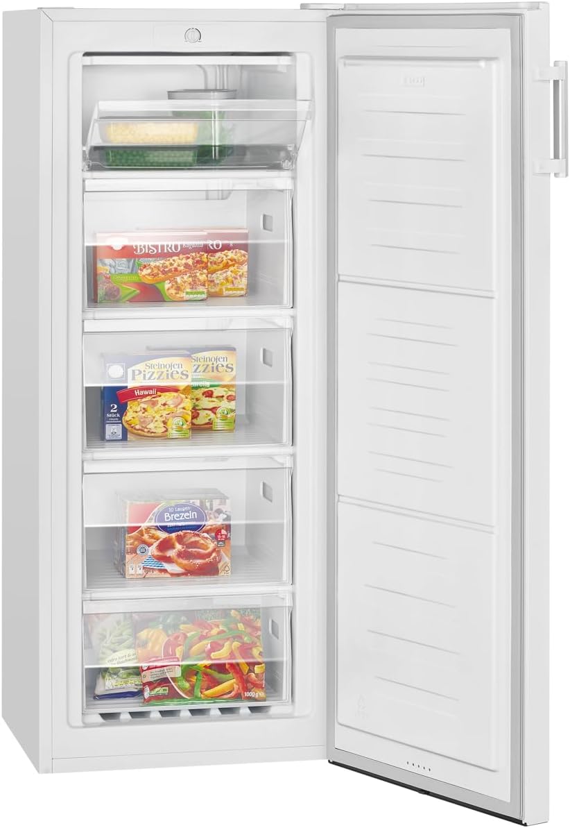 Congélateur 165L blanc Bomann GS7317-1-blanc, Volume net : 165 litres, pose libre, Éclairage intérieur à LED, Température réglable, silencieux, economique Congélateur 4 étoiles