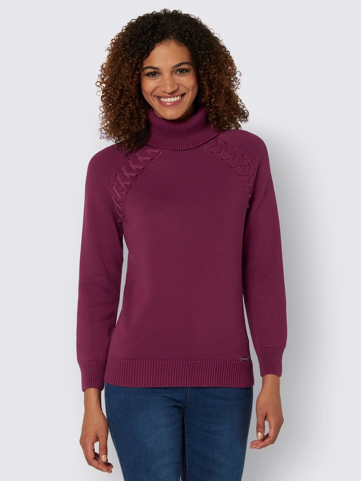 Pull à col roulé pur coton
