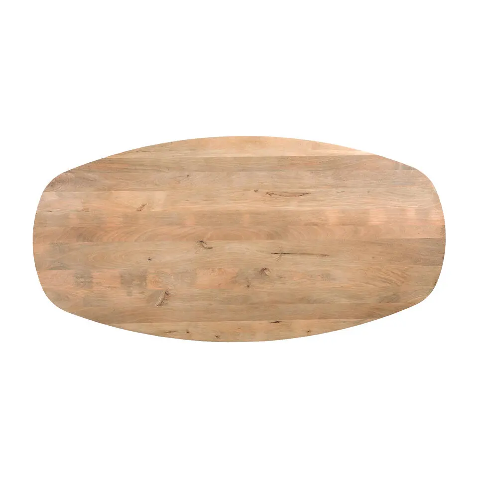 QUVIO Eettafel Sofia– Deens ovaal – 180x90 cm – Kruispoot – Naturel