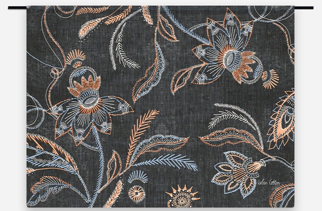 Wandkleed Black DenimB110 x D0.4 x H80 cm