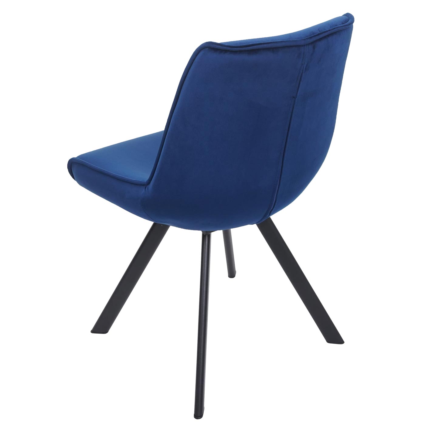 2er-Set Esszimmerstuhl MCW-K24, Polsterstuhl Küchenstuhl Lehnstuhl Stuhl, Metall Samt ~ blau