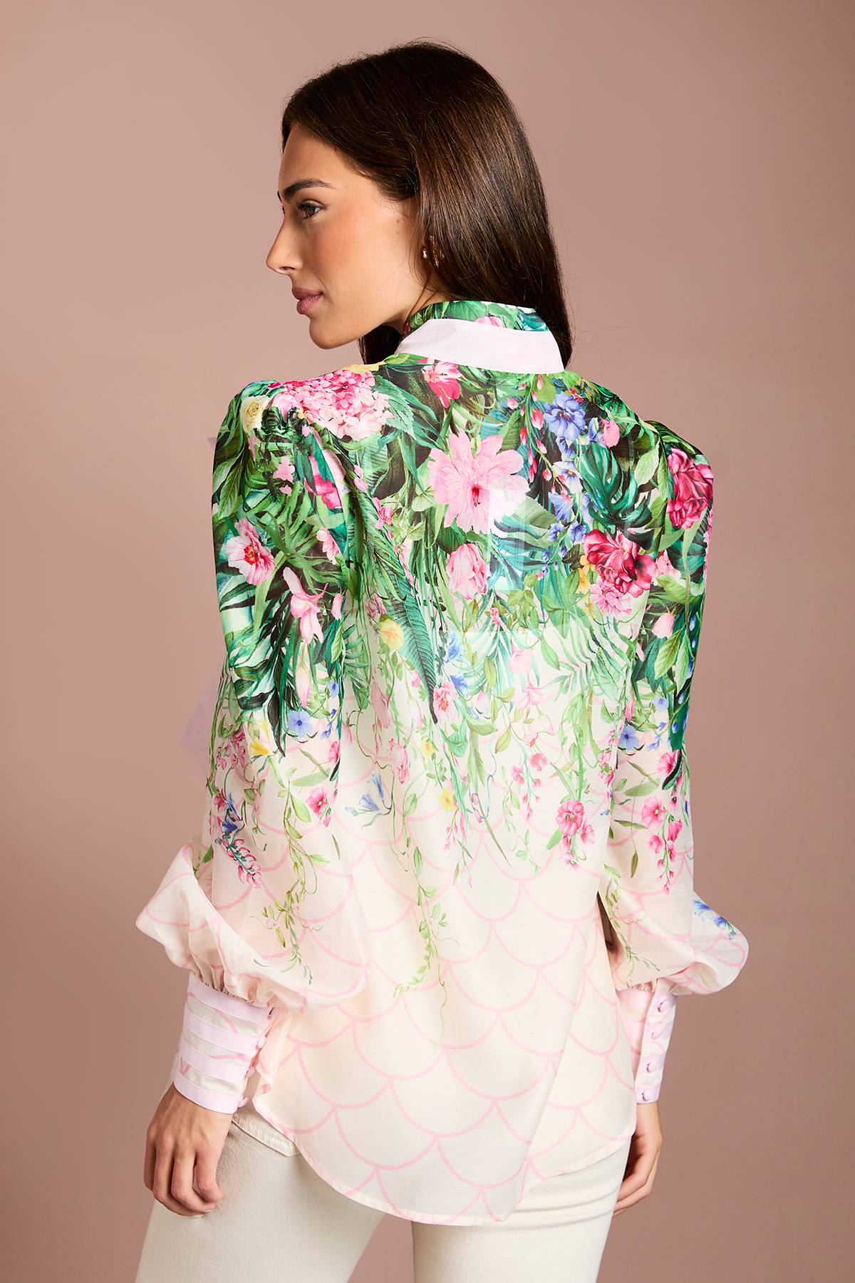 Coast Chemise En Organza À Manches Longues Avec Nœud Lavallière Lisa Tan