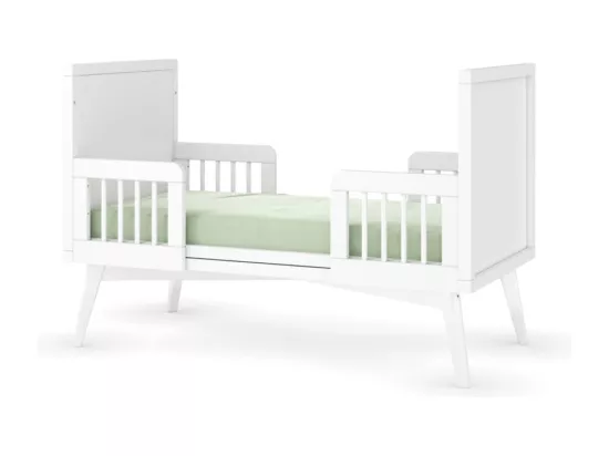 Chambre complète Montessori bébé 70x140 cm bois massif blanc MARLEY