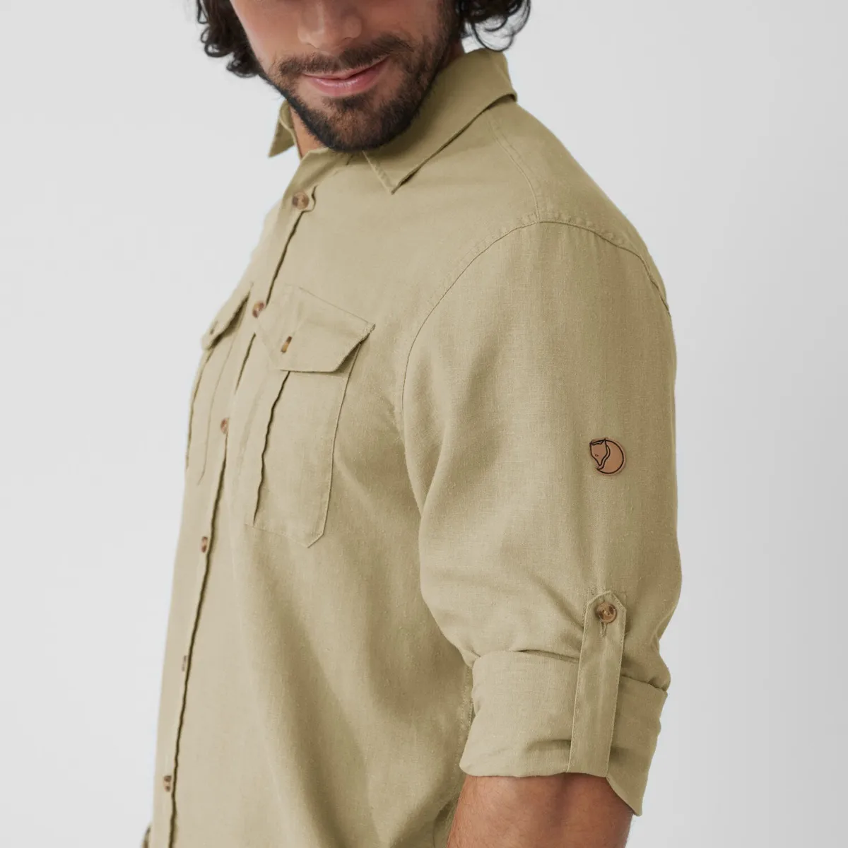 Fjällräven Men's Övik Travel Long Sleeved Shirt Dark Navy/Patina Green