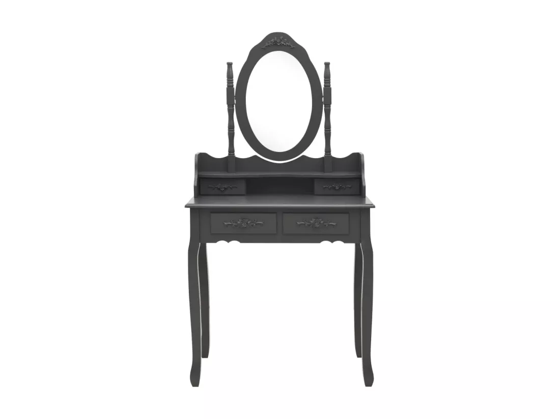 Ensemble de coiffeuse avec tabouret Gris 75x69x140 cm Paulownia