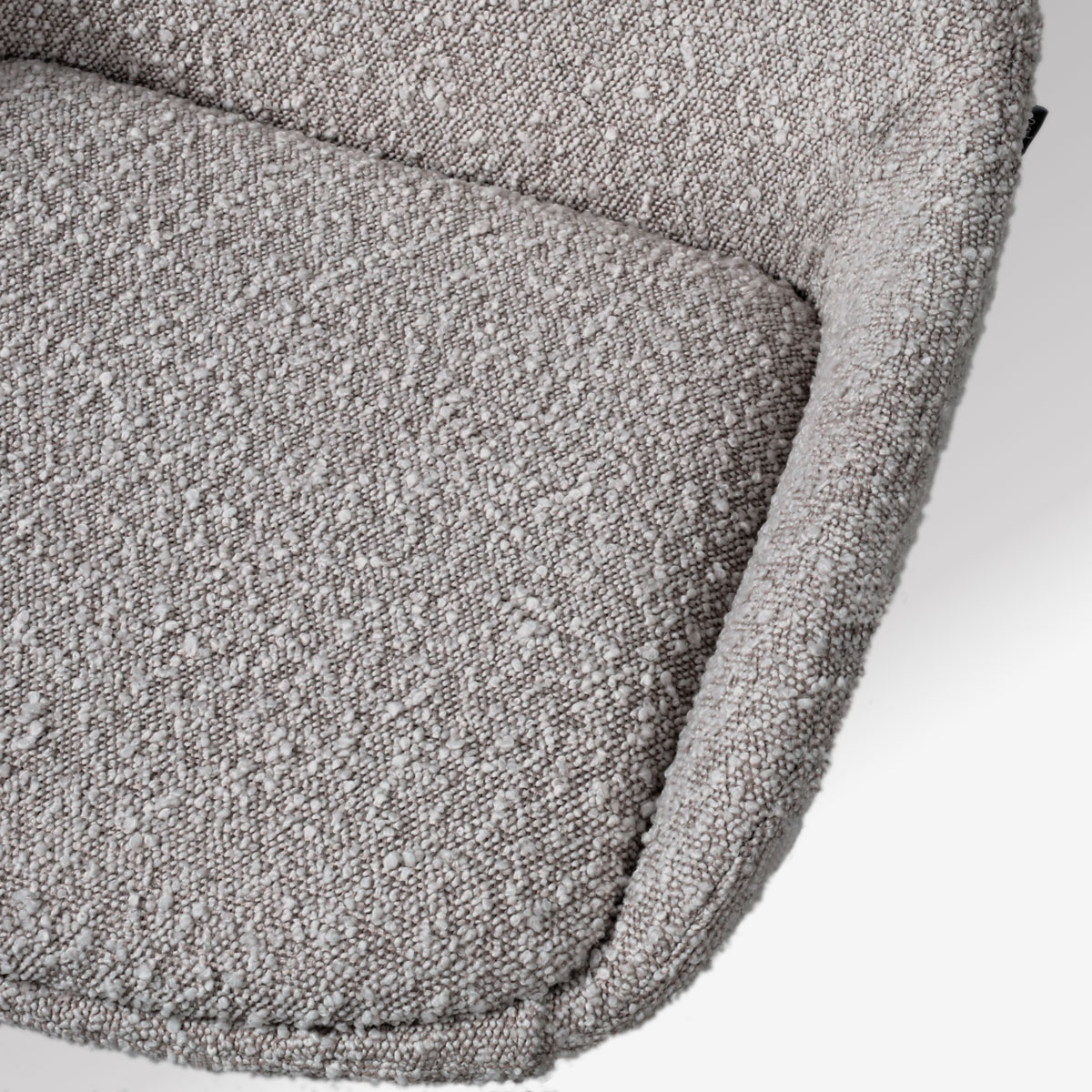Eetkamerstoel Nena-Isa bouclé taupe - walnoot - set van 2