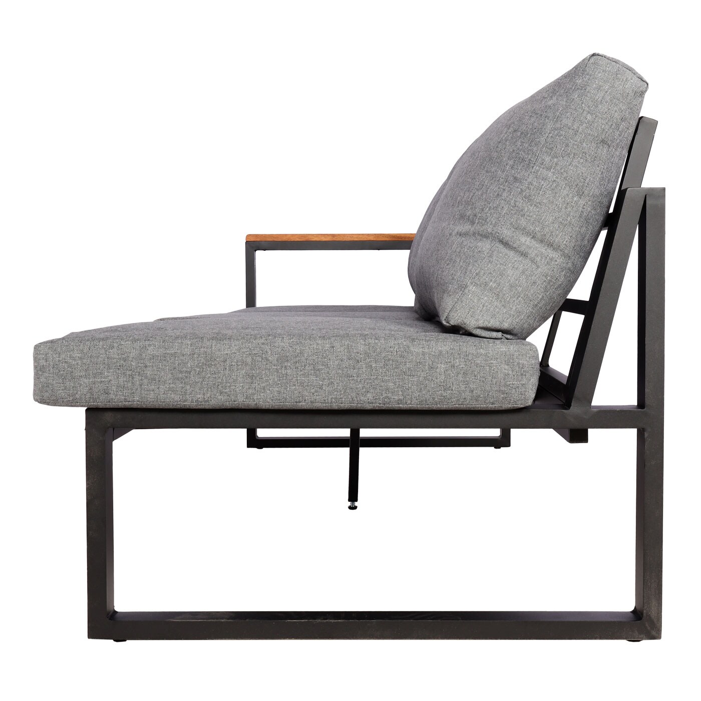 Garten-Garnitur MCW-L26, Gartenlounge Lounge-Set Sitzgruppe Sofa, Aluminium Akazie Holz MVG-zertifiziert ~ dunkelgrau