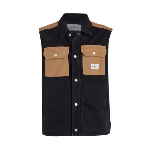 Calvin Klein Jeans Denim Vest, Denim Black, XL