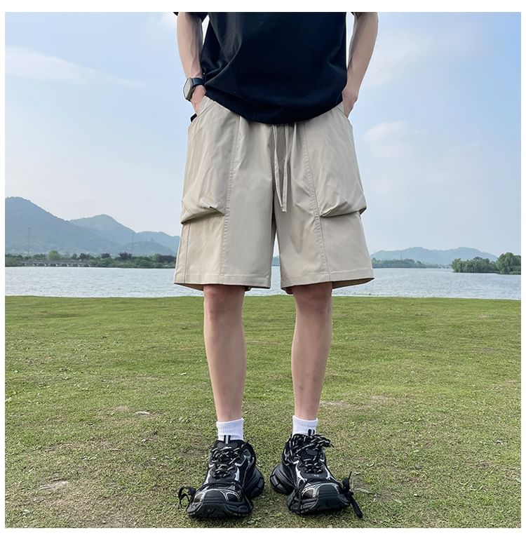 emeisa - Cargoshorts met trekkoord in de taille en wijde pijpen