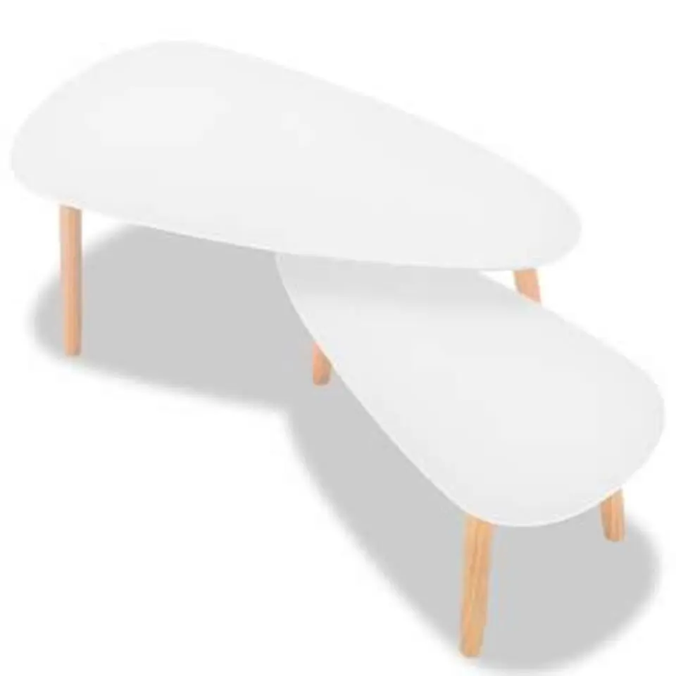 vidaXL - Salontafel - Wit - Grenenhout - 2 stuks