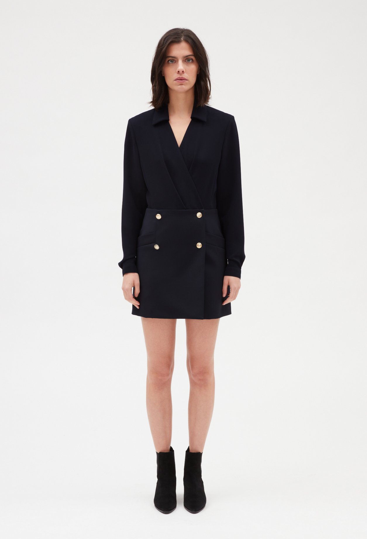 Robe courte bimati&egrave;re marine