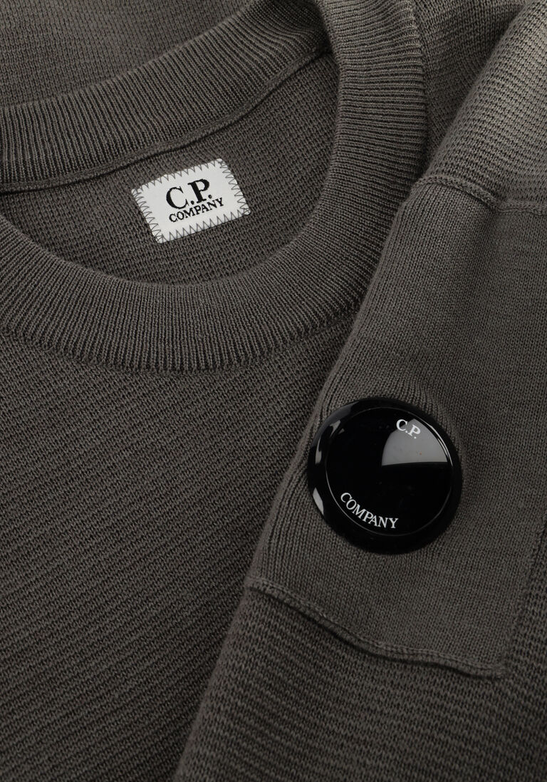 grijze cp company trui knitwear crew neck in re wool