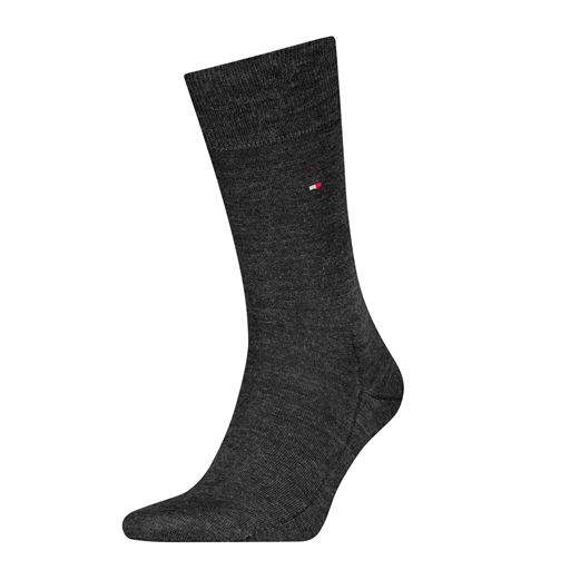 Tommy Hilfiger Premium Wool Strømper, Dark Grey Melange, 45-46
