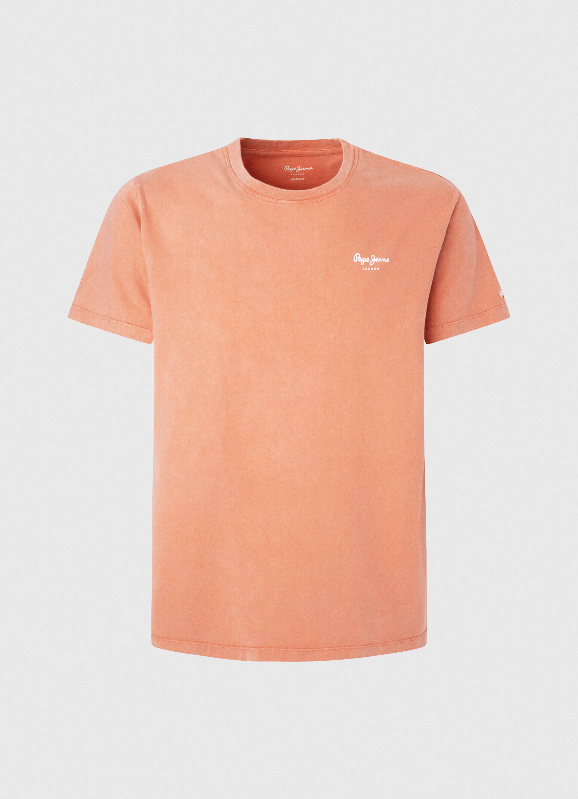 Camiseta de algodão com logo estampado - laranja abóbora