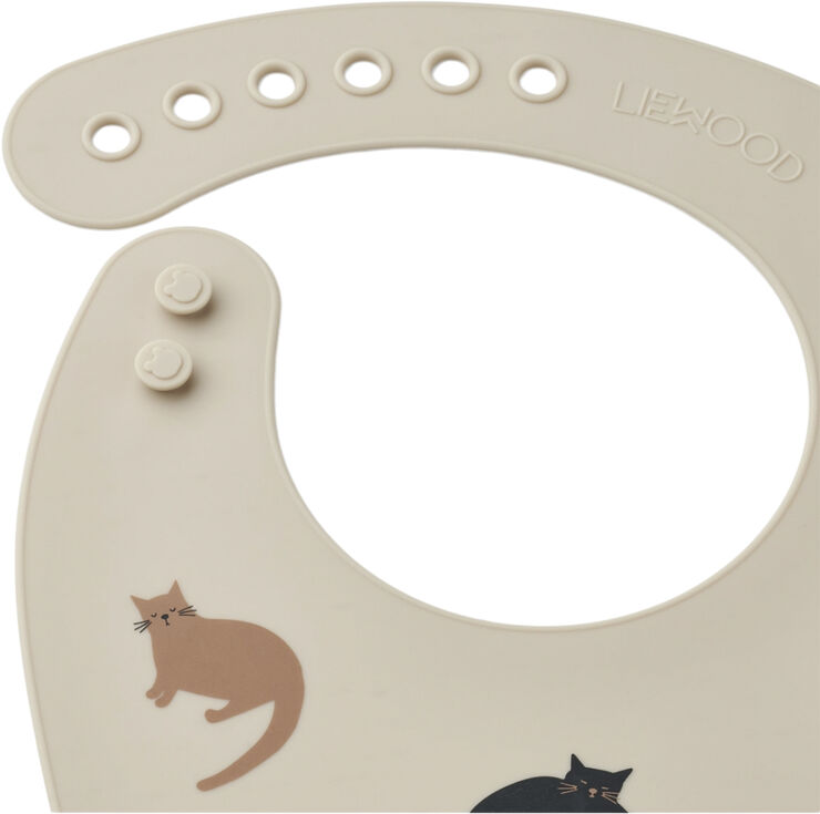 Liewood Tilda Silicone Bib 2-Pack Miauw / apple blossom mix