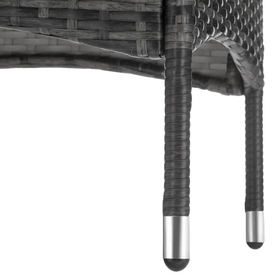 tectake Wicker bistroset Luzern 2 1 met kussenhoezen in 2 kleuren - Grijs