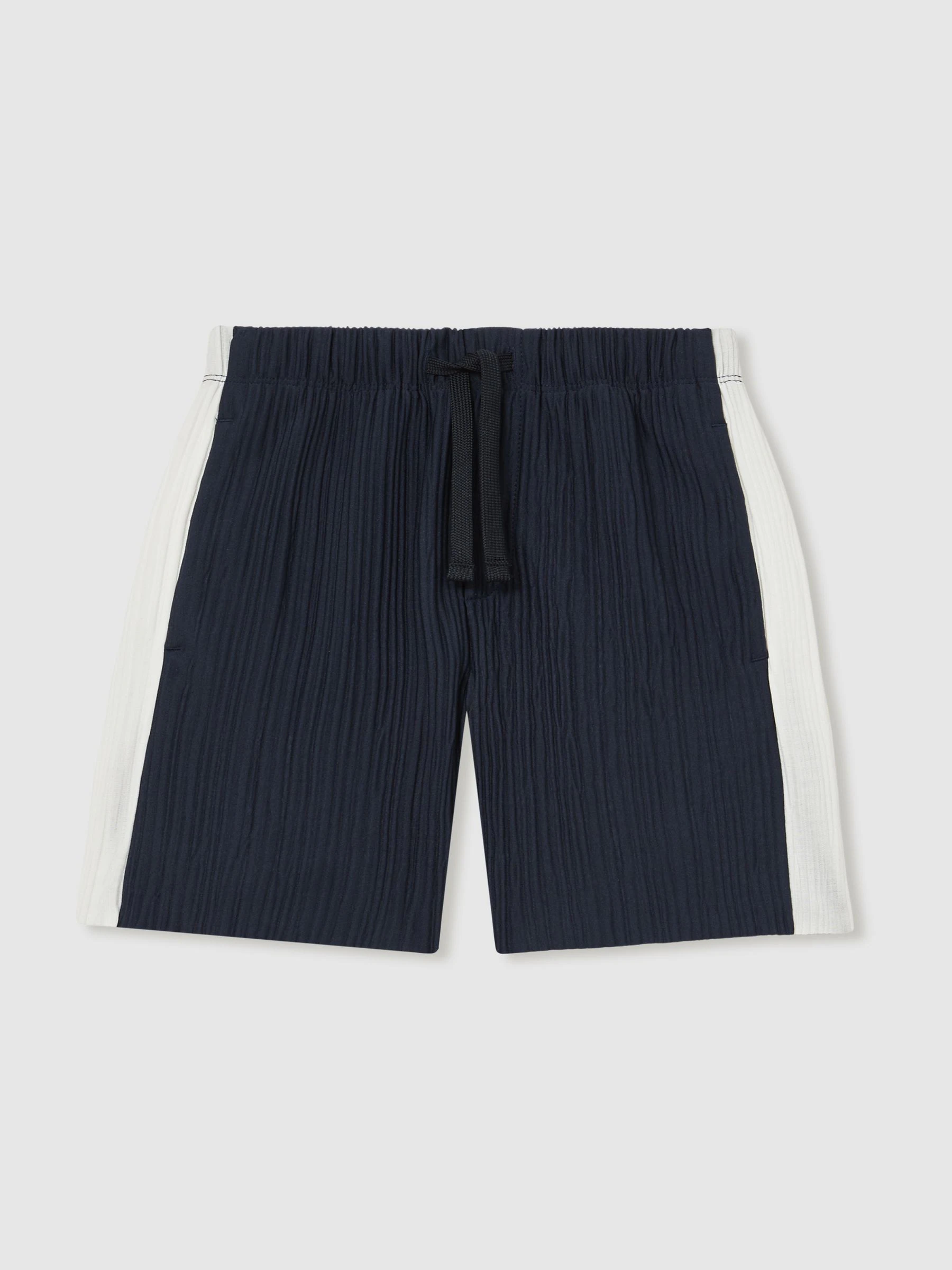 Reiss Tino Plissé Colour-Block Shorts