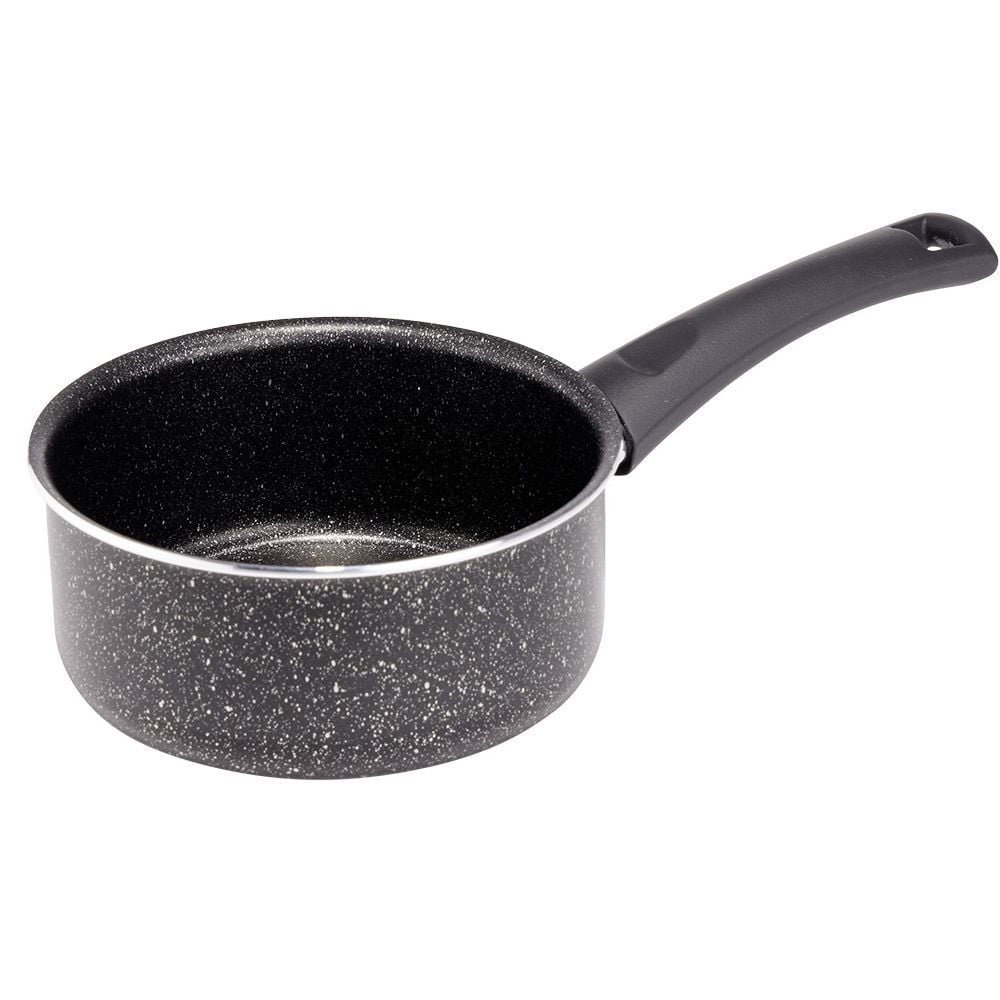 Casserole effet pierre antiadhérente noir Ø16xH7,5cm