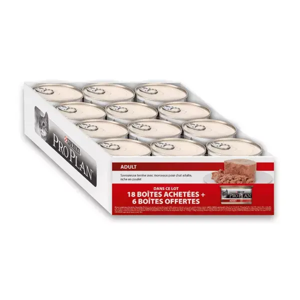 Purina Pro Plan Gato Adulto Sabor Frango, Bandeja com 24 unidades de 85g