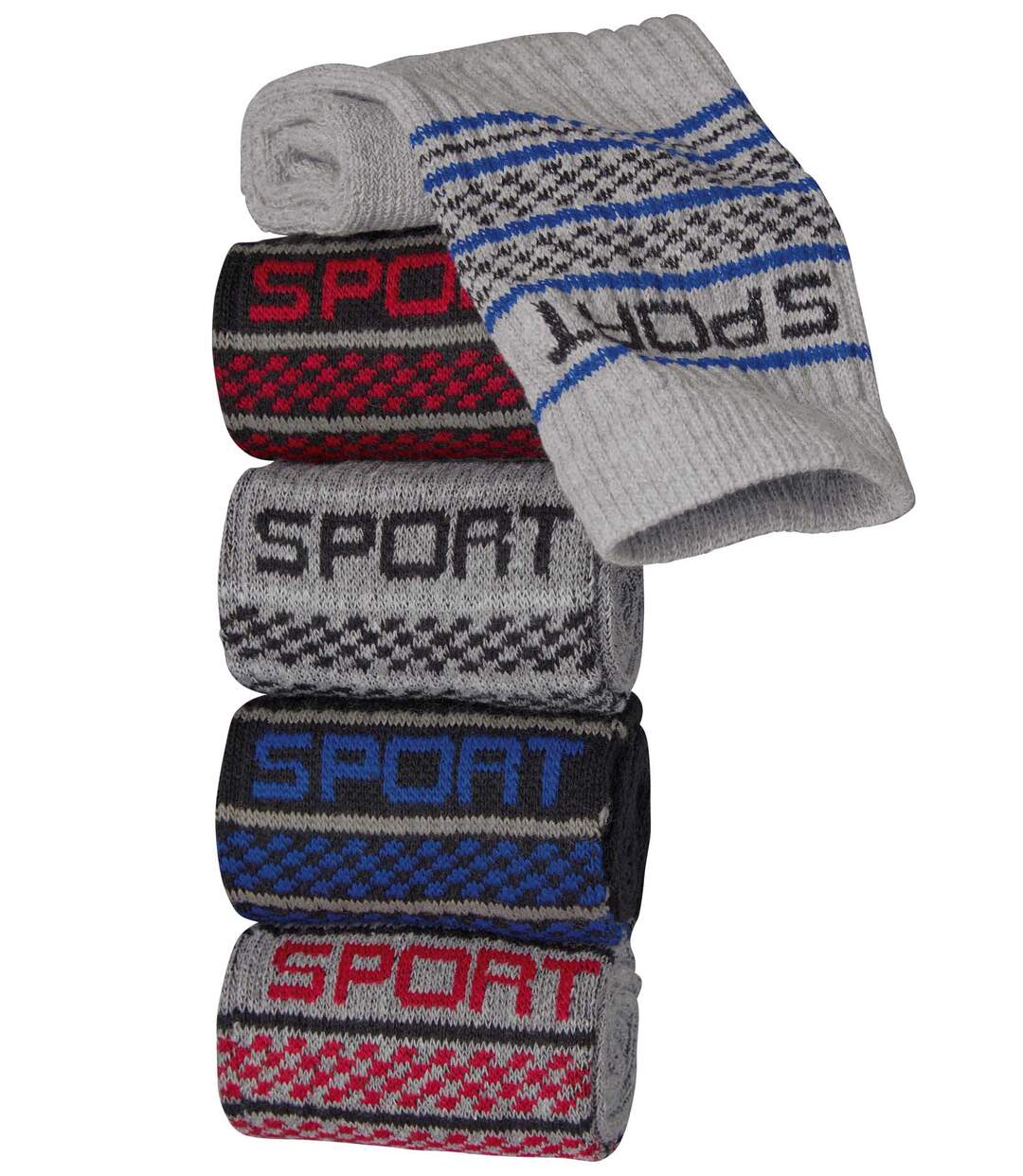 Lot de 5 Paires de Chaussettes Sport Mi-hautes