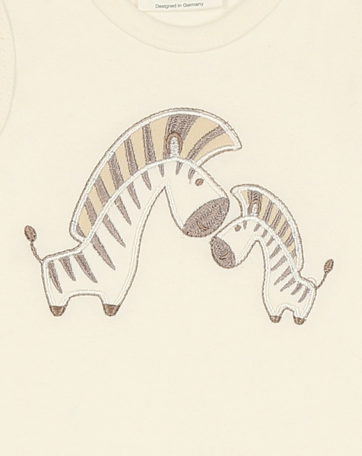 Strampler ZEBRAS mit Langarmshirt in offwhite/beige