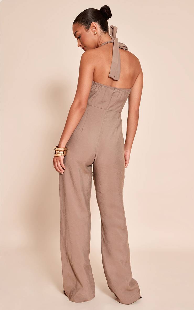 Champignon Combinaison-pantalon Texturée Tissée À Col Licou