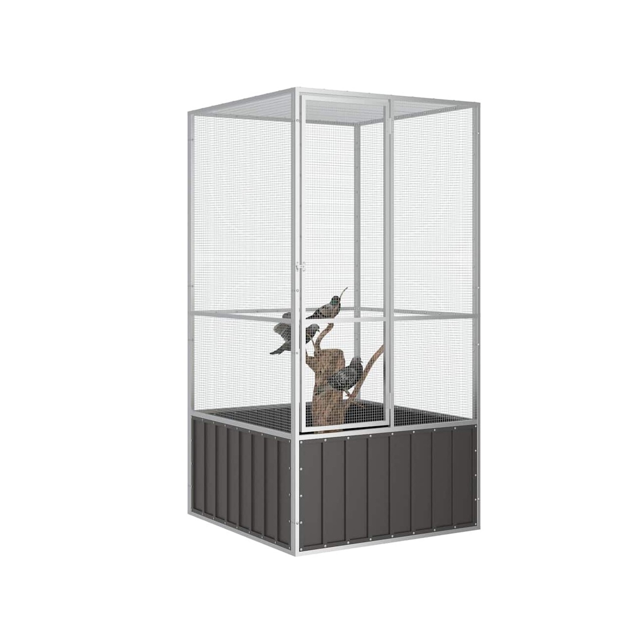 VidaXL Vogelkäfig Verzinkter Stahl Vogelvoliere Vogelhaus mehrere Auswahl 1,11 m, 1,07 m, 2,115 m