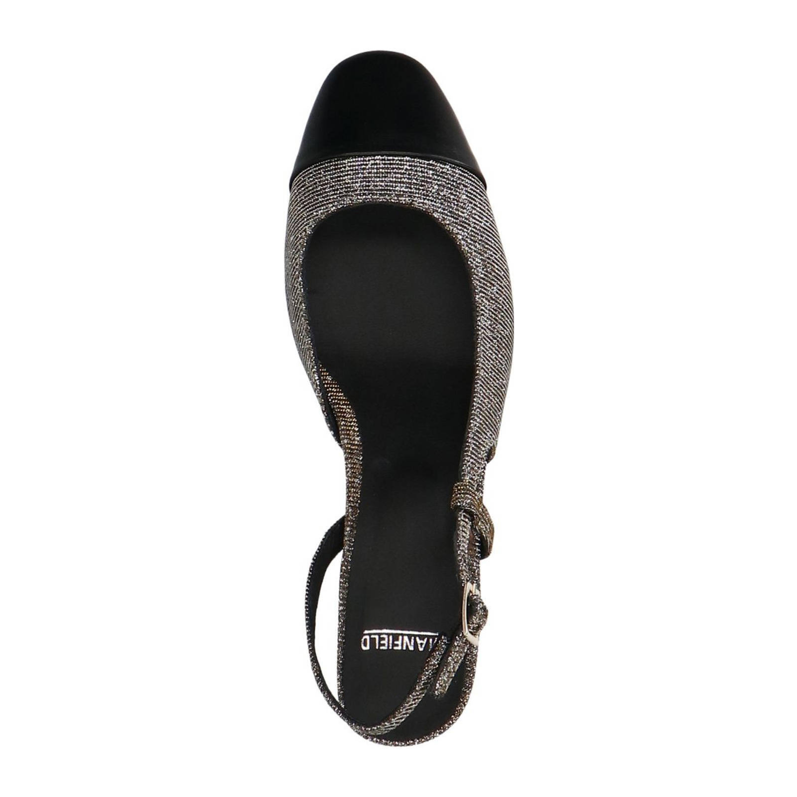 Manfield slingback pumps zilver/zwart