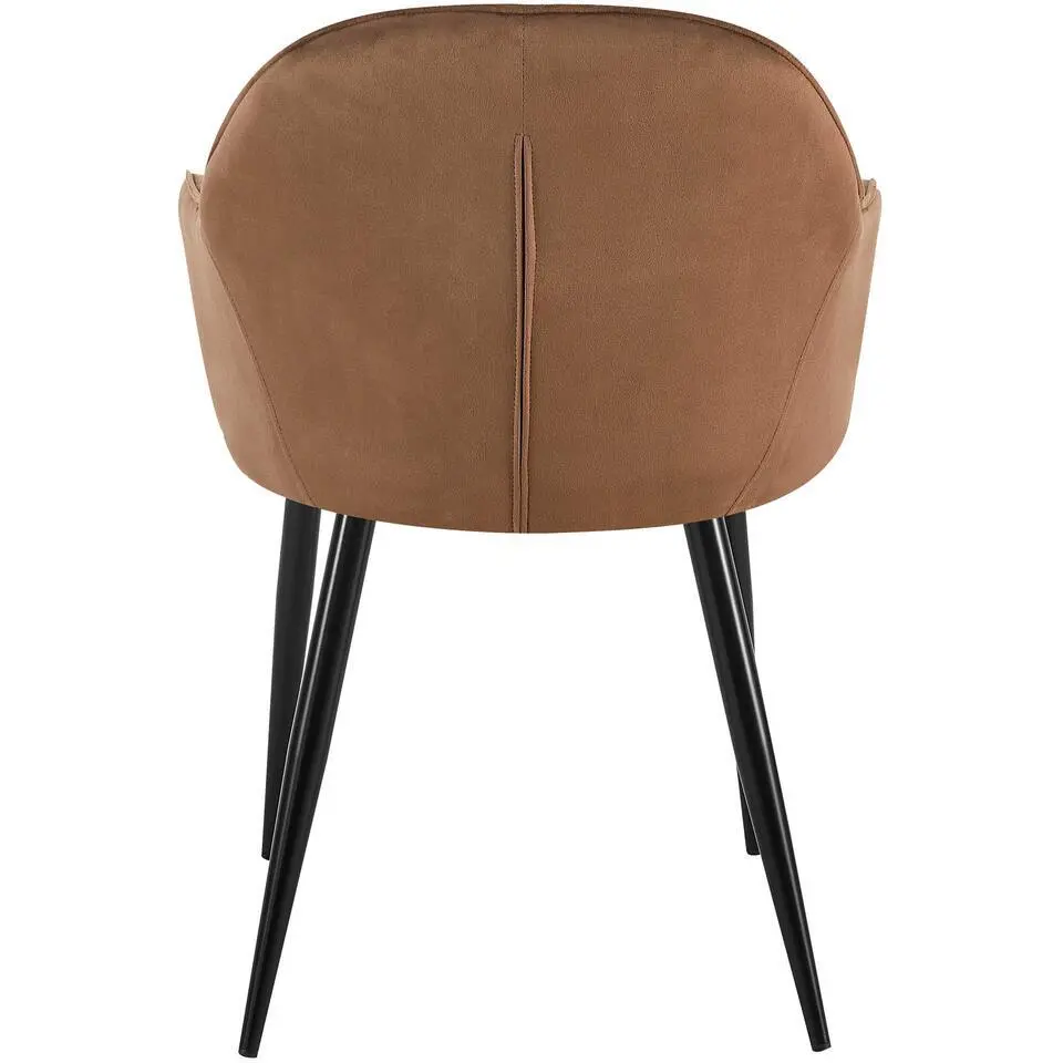 CLP Eetkamerstoel Boise mat zwart Frame - Fluweel - bruin