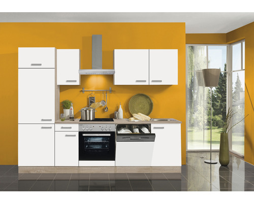 Optifit keukenblok met apparatuur Zamora214 270 cm wit mat gedemonteerde variant omkeerbaar KPZM 2702DE-9+
