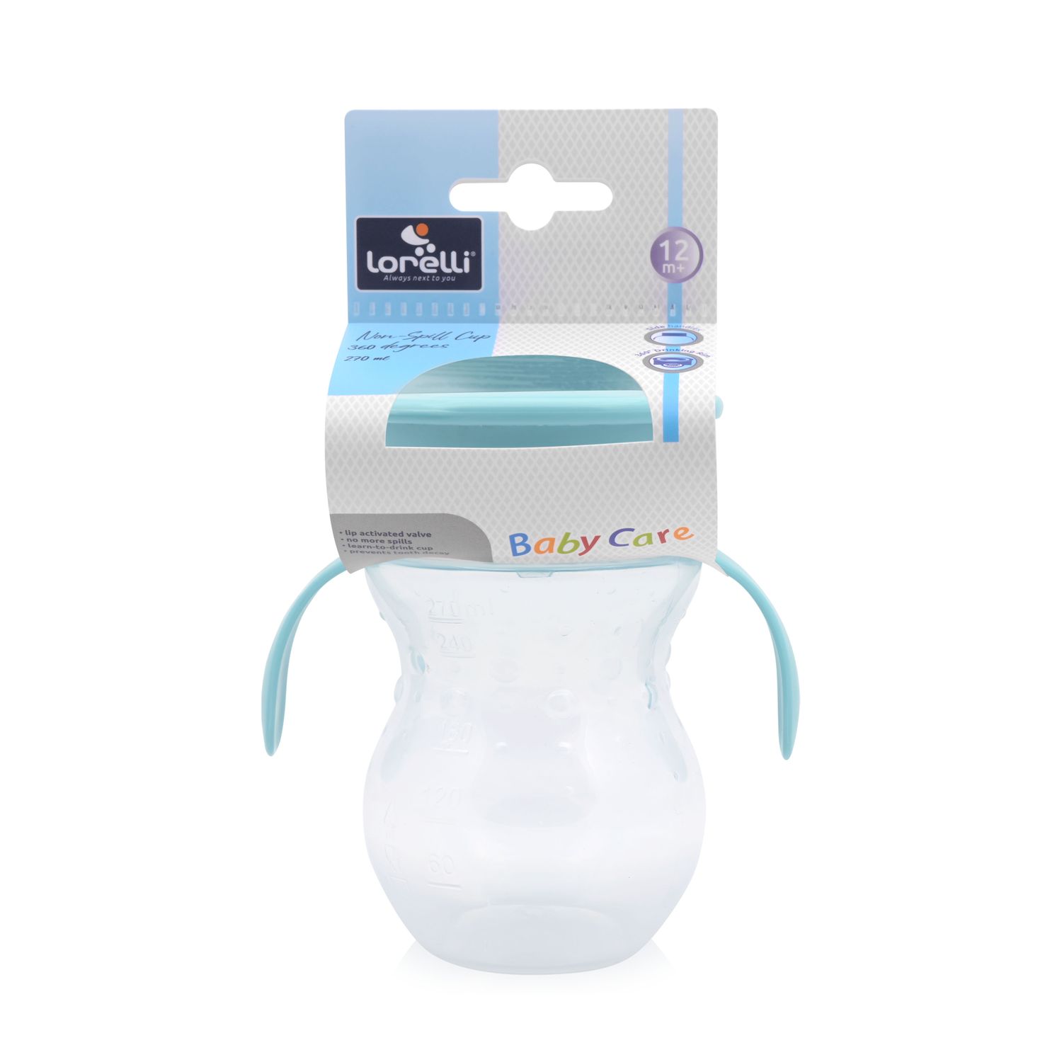 Baby Care Trinkbecher 360 Grad auslaufsicher 270ml Trinklernbecher ab 12 Monate blau