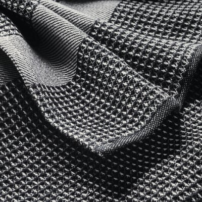 Handtuch Waffelpiqué Halbleinen Schwarz, Duschtuch