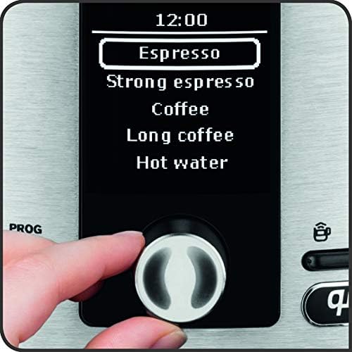 Krups Machine à café grain, 2 expressos simultanés, Ecran LCD, Cafetière espresso compacte, Nettoyage automatique, Buse vapeur pour Cappuccino, Essential noire YY8135FD, Noir