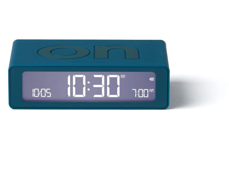 Lexon Digitalwecker Flip Mini Duck Blue Mini LCD-Wecker mit Umkehrfunktion (On/Off)