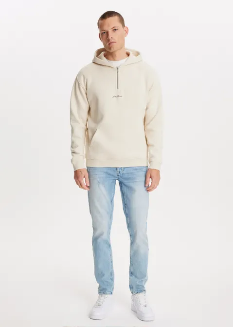 Half zip hoodie off-white (ECRU)
