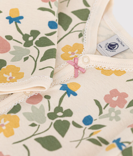 Pyjama sans pieds imprimé en coton motif fleurs bébé