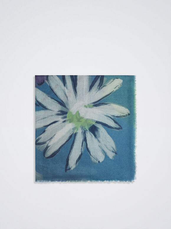 Pañuelo Estampado Floral - Azul