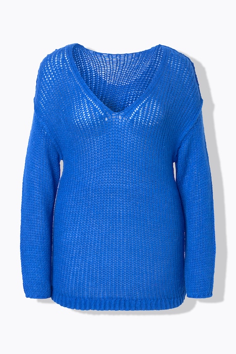 Pullover, oversized, Ballonärmel, V-Ausschnitt.