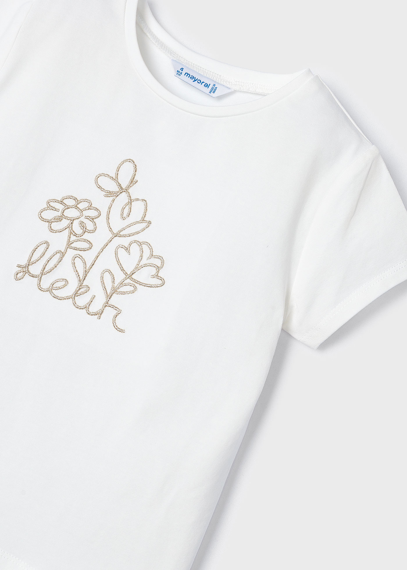 Camiseta bordada Better Cotton para meninas