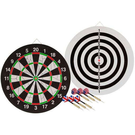 Alvo de dardos reversível Abbey Darts com 2 conjuntos de dardos 52az-uni-uni