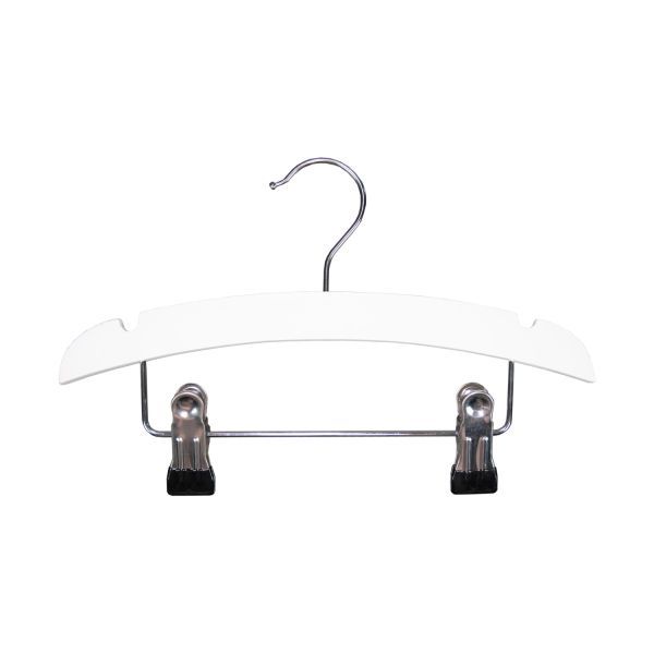 TWF Kledinghanger Met Clips - 3 Stuks - Hout Wit